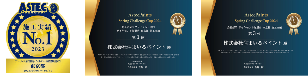 【ASTEC PAINTS】ゴールド加盟店・シルバー加盟店部門　東京都（2023/04/03～05/31）、Spring Challenge Cup 2023、Autumn Challenge Cup 2023