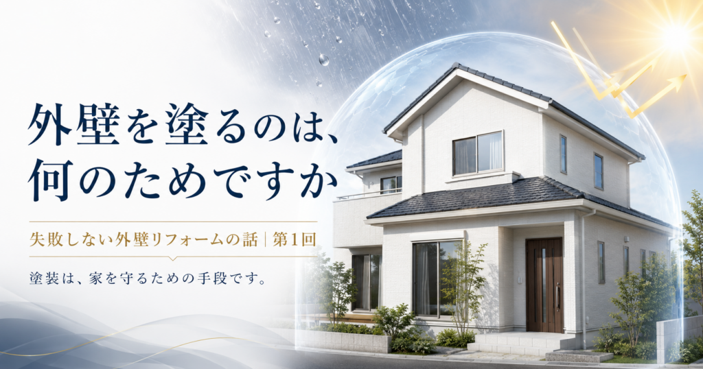 失敗しない外壁塗装・外装リフォームの話 第1回「外壁を塗るのは何のためですか」のアイキャッチ画像