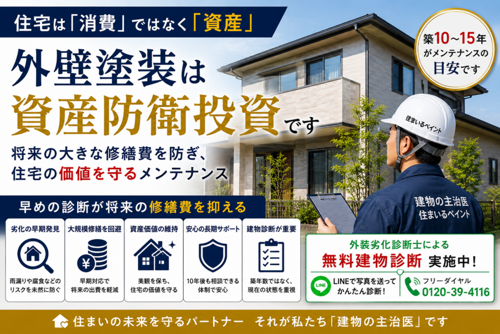 住宅は「消費」ではなく「資産」｜外壁塗装という資産防衛投資