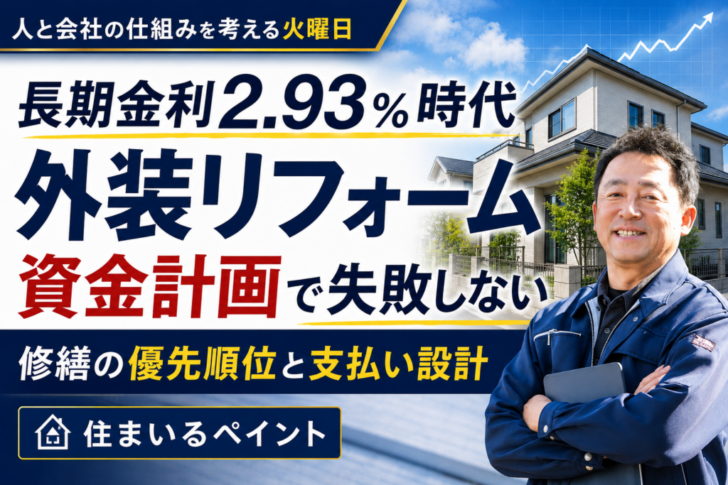 長期金利2.93％時代の外装リフォーム資金計画を解説する住まいるペイント代表・堺俊之