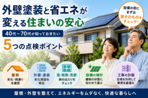 外壁塗装と省エネ設備を検討する前に屋根や外壁を点検する住まい