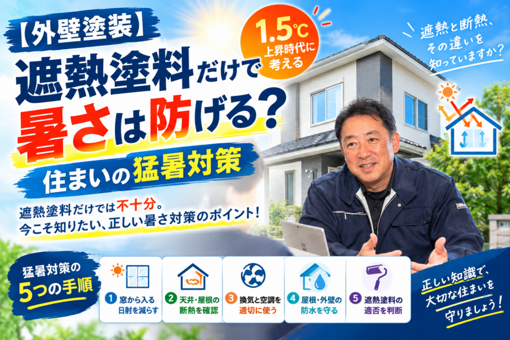 住宅の屋根・外壁塗装と暑さ対策のポイントを解説する住まいるペイント代表